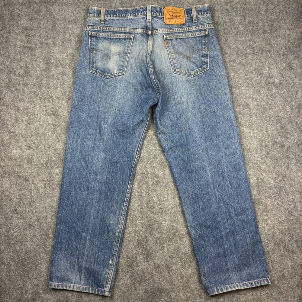 Levi's 505 Jeans Mens 38x34 Blue Orange Tab Regular Straight Leg Denim 0395